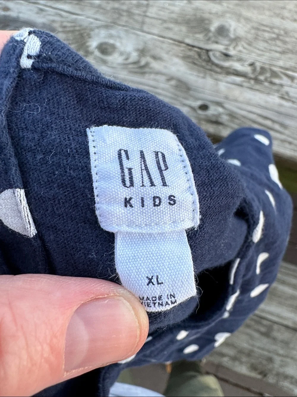 GAP Navy and White Polka Dot Flutter Sleeve Dress size XL